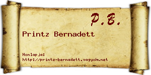 Printz Bernadett névjegykártya